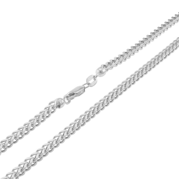 10k White Gold 0.90mm Box Chain Necklace Lobster Clasp 